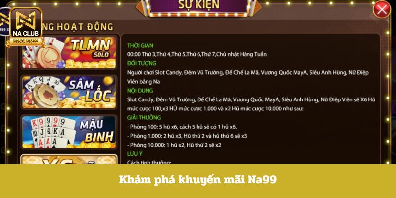 Khuyến mãi Na99 đa dạng, dễ tham gia