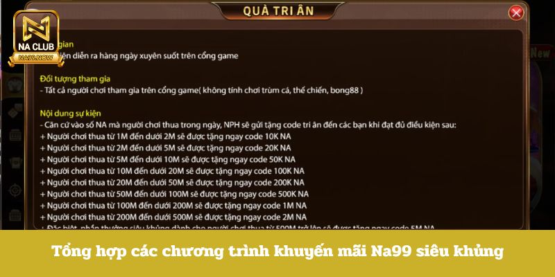 Khuyến mãi tại Na99 luôn đa dạng